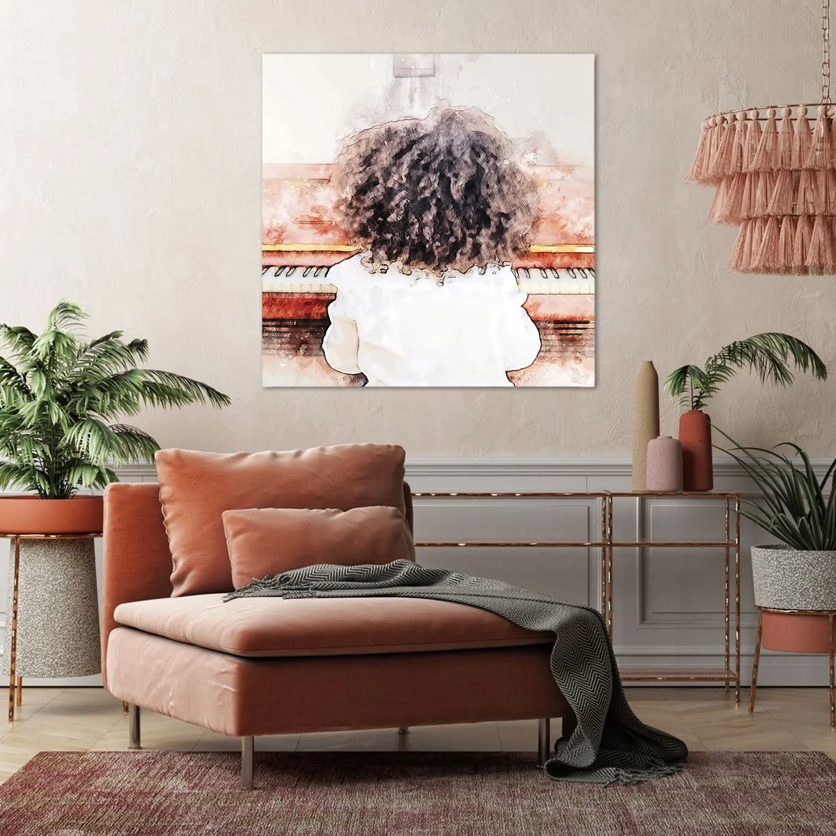 Quadro em tela - Num mundo novo - 70x70 cm