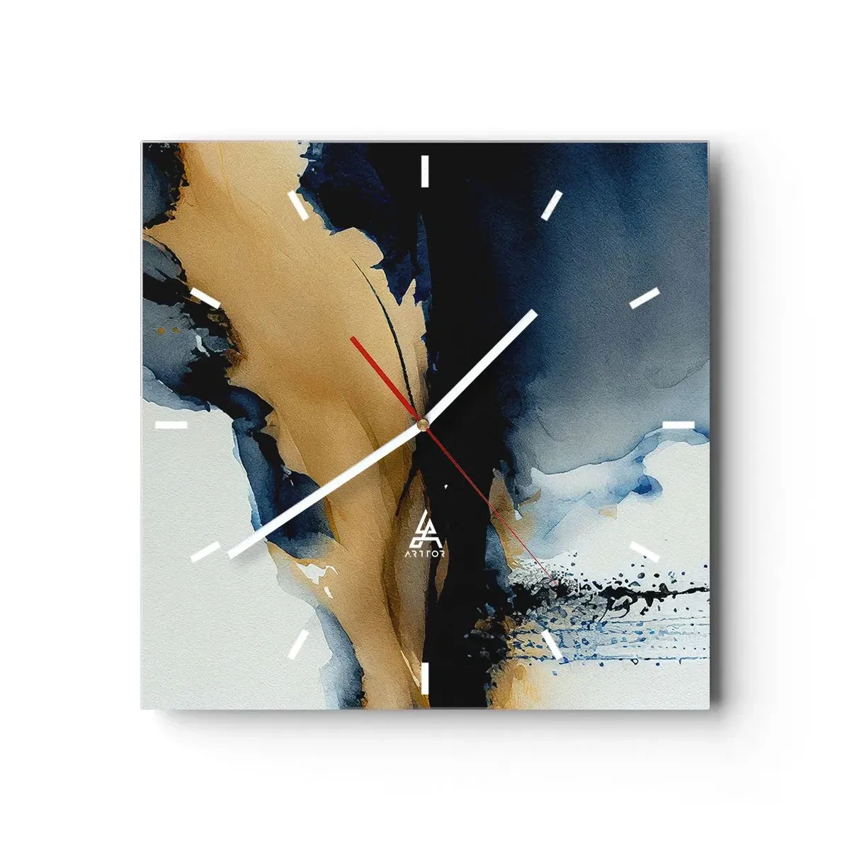 Relógio de parede - Relógio em vidro - Atrás da cortina - 30x30 cm