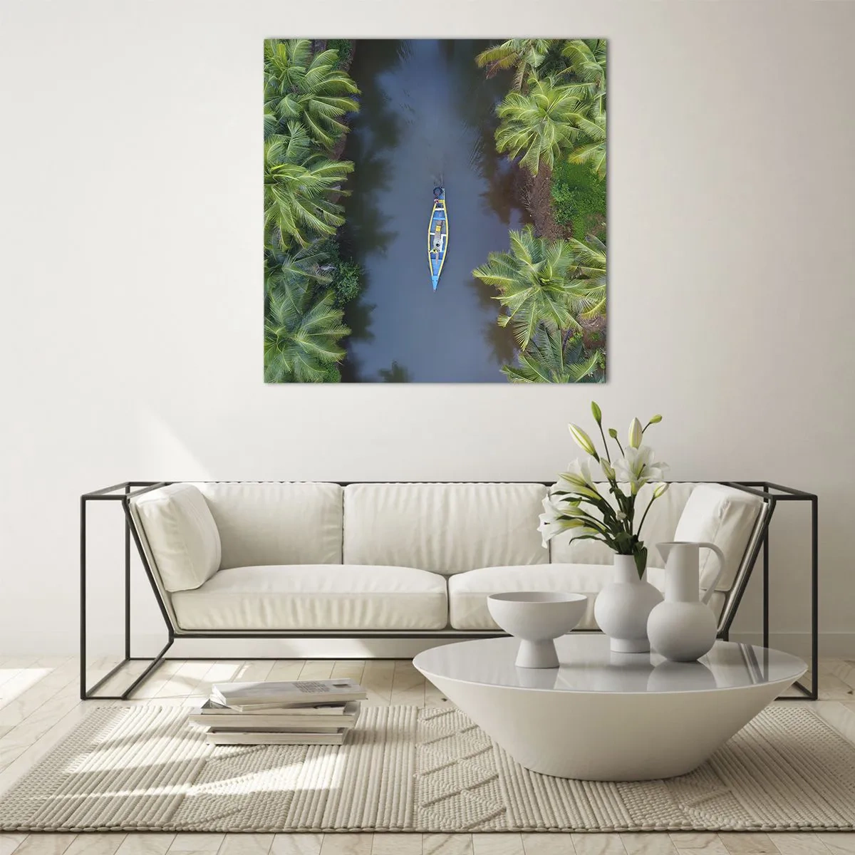 Quadro em vidro - Em uma trilha tropical - 50x50 cm