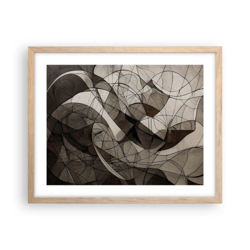 Pôster com moldura de carvalho claro - Circulação das cores da terra - 50x40 cm