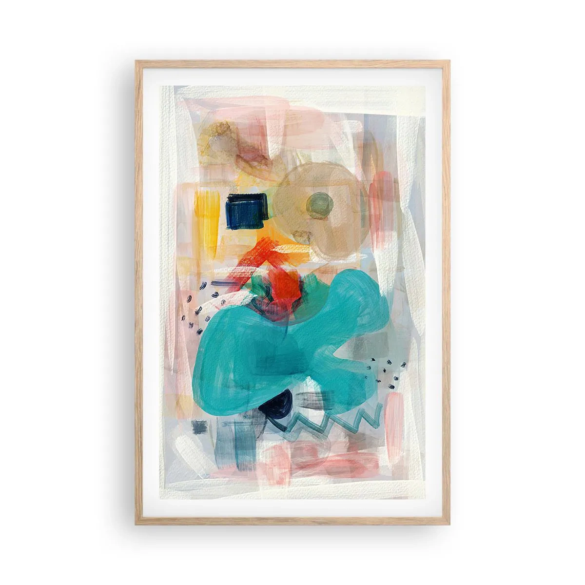 Pôster com moldura de carvalho claro - Jogo colorido - 61x91 cm