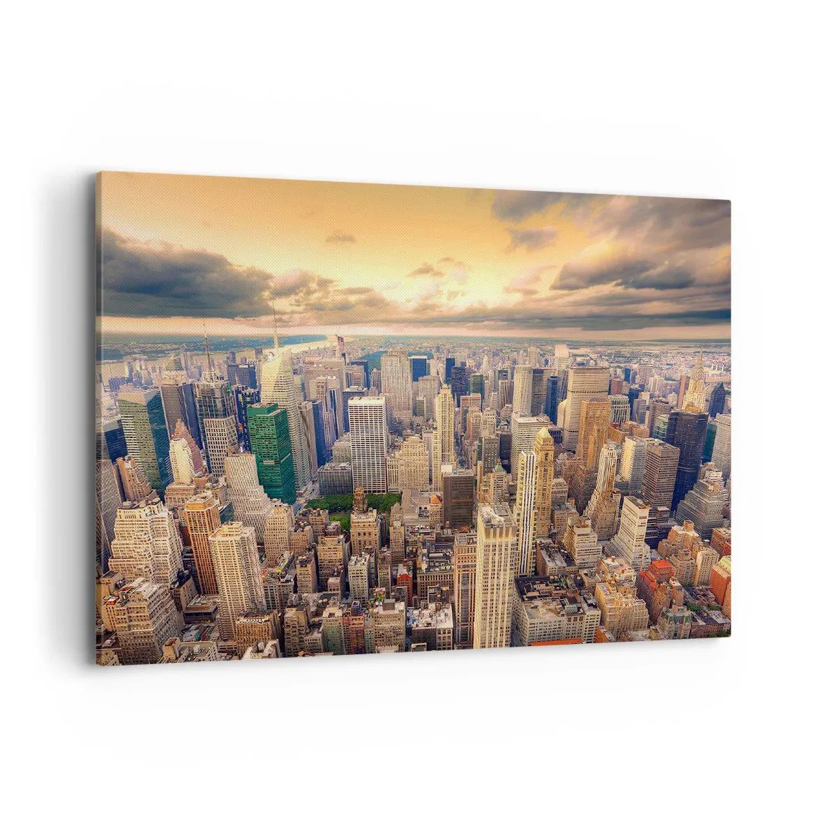 Quadro em tela - Metrópole dourada - 100x70 cm