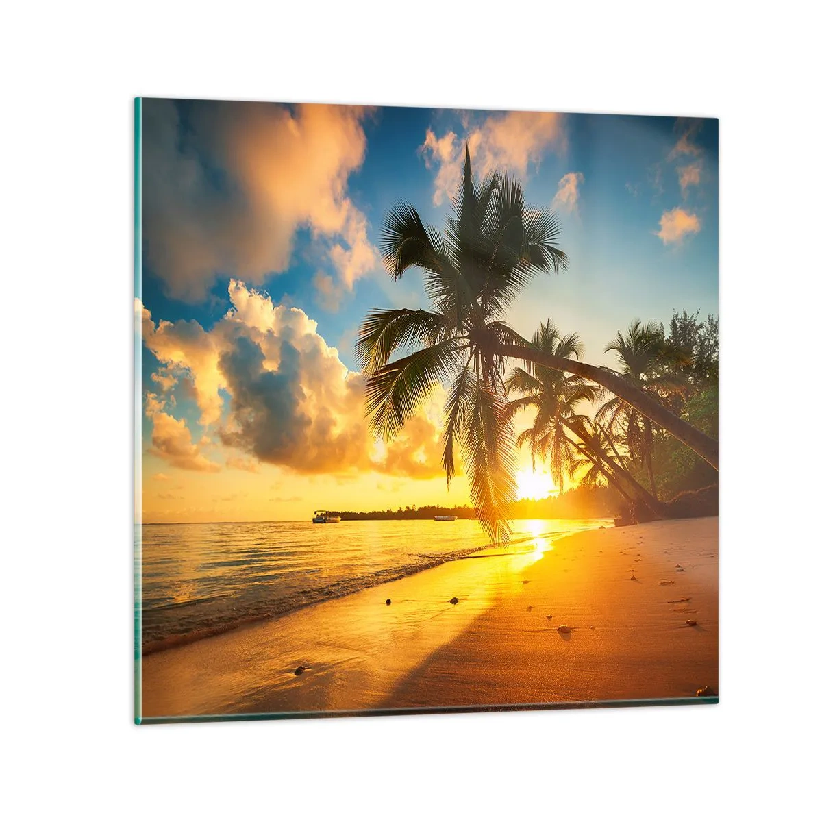 Quadro em vidro - Um sonho caribenho - 50x50 cm