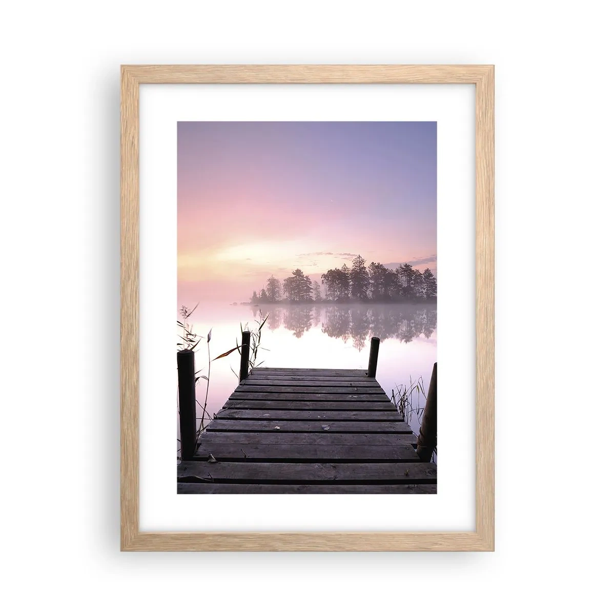 Pôster com moldura de carvalho claro - Da névoa lilás... - 30x40 cm
