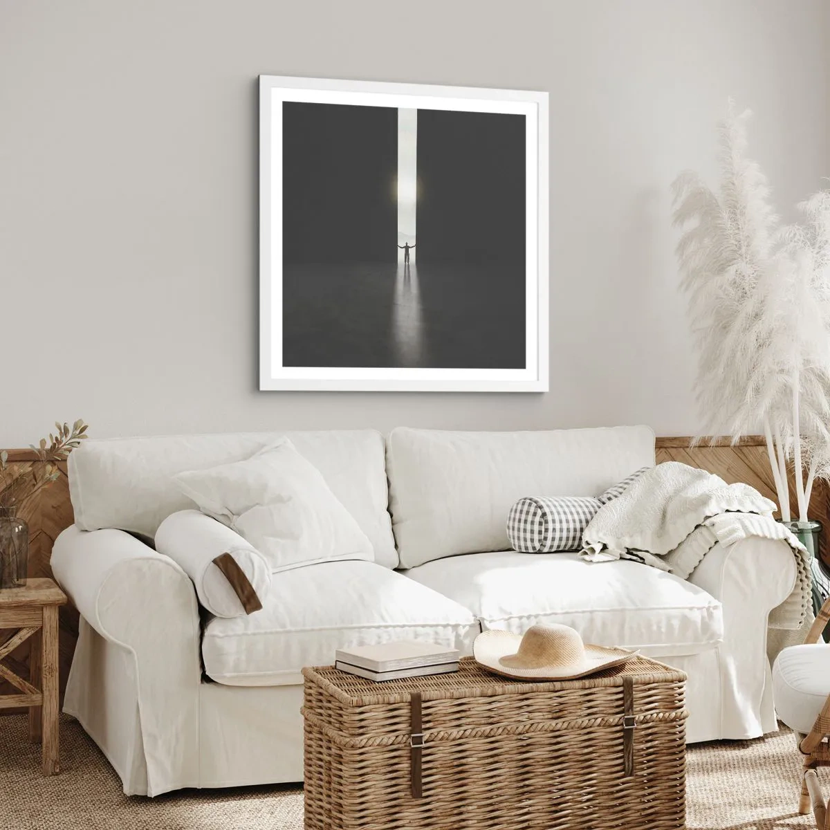 Pôster em moldura branca - Um passo para um futuro brilhante - 50x50 cm