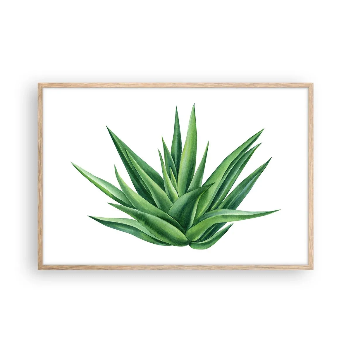 Pôster com moldura de carvalho claro - Verde – força – vida - 91x61 cm