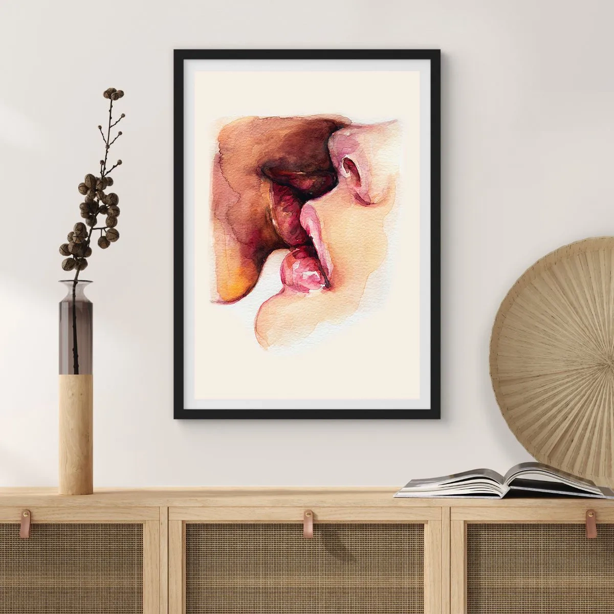 Pôster com moldura preta - Como a noite e o dia, a terra e o céu - 70x100 cm