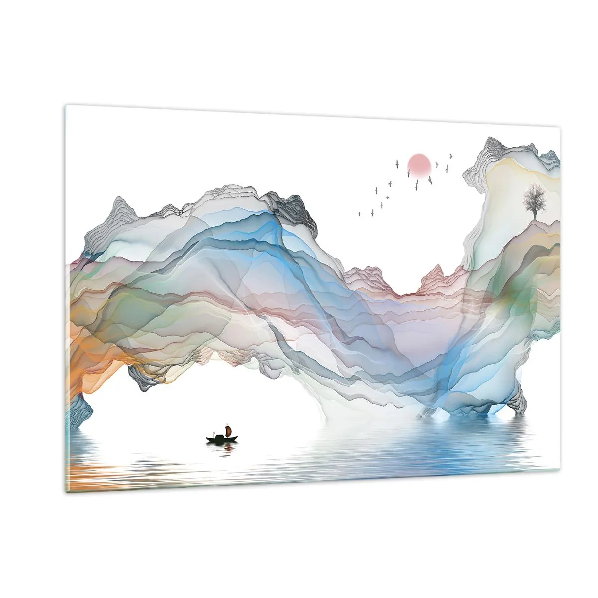 Quadro em vidro - Em direção às montanhas de cristal - 120x80 cm