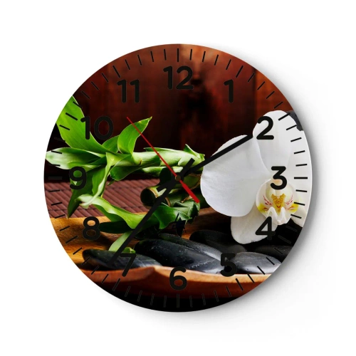 Relógio de parede - Relógio em vidro - Renda-se ao toque da natureza - 40x40 cm