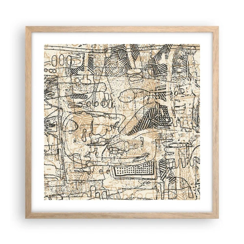 Pôster com moldura de carvalho claro - À espera de ser decifrado - 50x50 cm