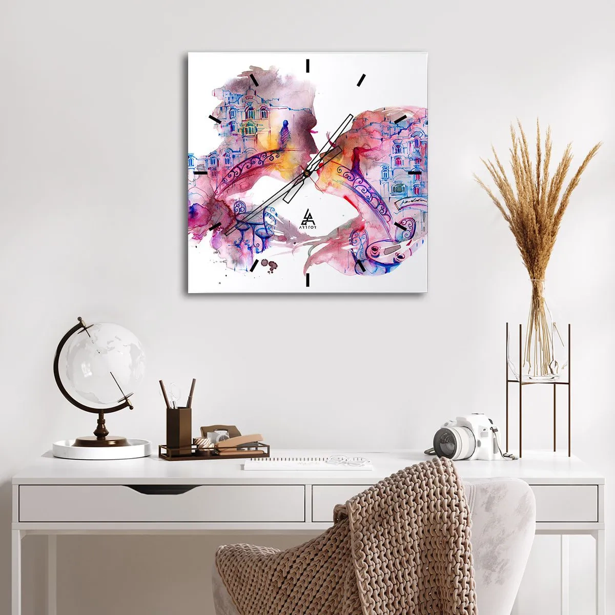 Relógio de parede - Relógio em vidro - A ponte secreta dos suspiros - 30x30 cm