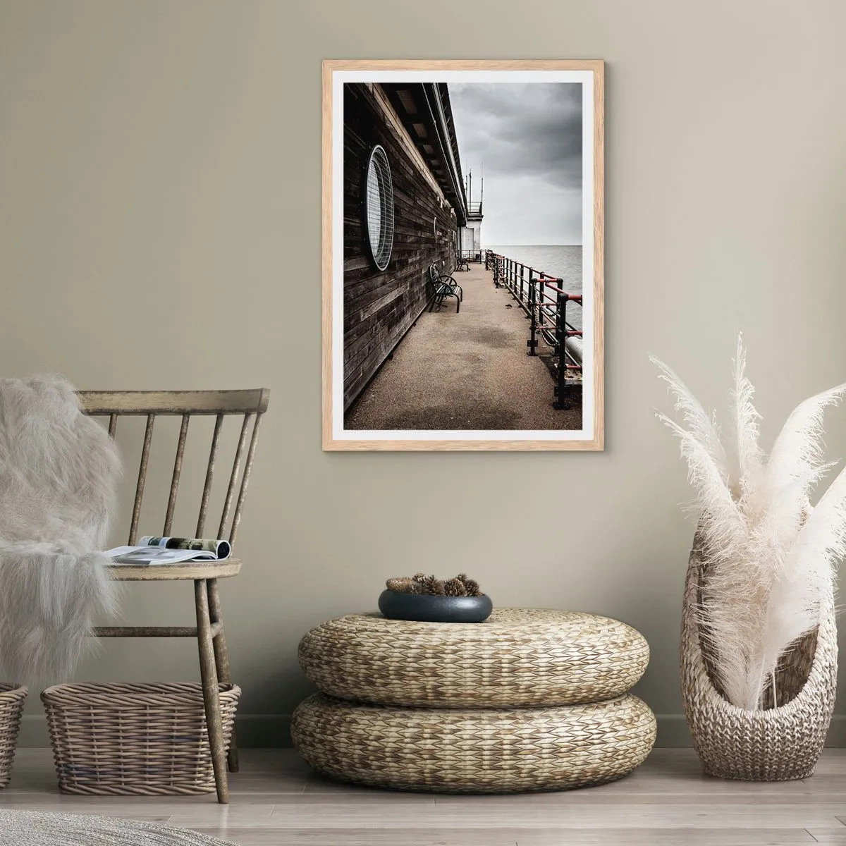 Pôster com moldura de carvalho claro - O tempo parou - 70x100 cm