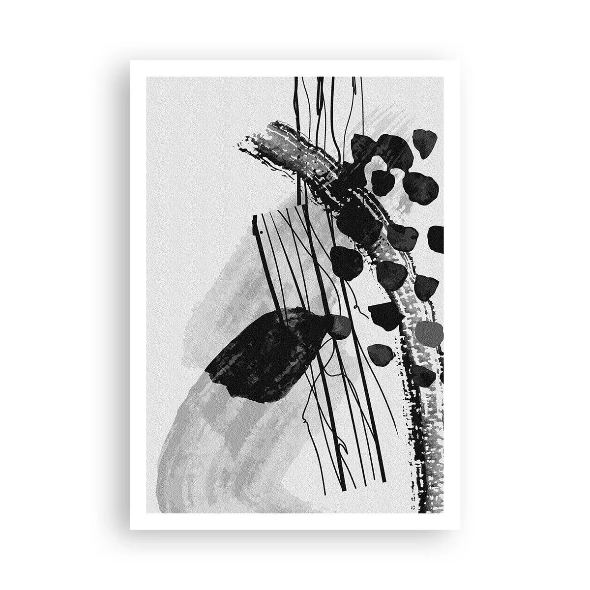 Pôster - Abstração orgánica em preto e branco - 70x100 cm