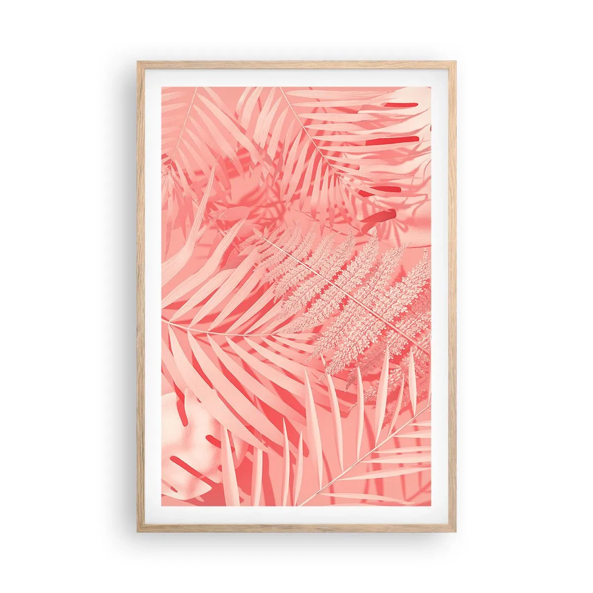 Pôster com moldura de carvalho claro - Conceito cor-de-rosa - 61x91 cm