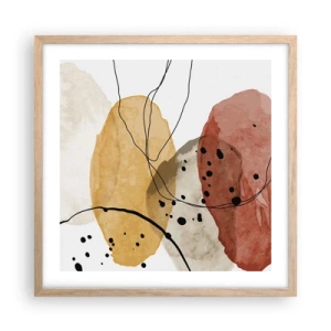 Pôster com moldura de carvalho claro - Como o ar leve e transparente - 50x50 cm