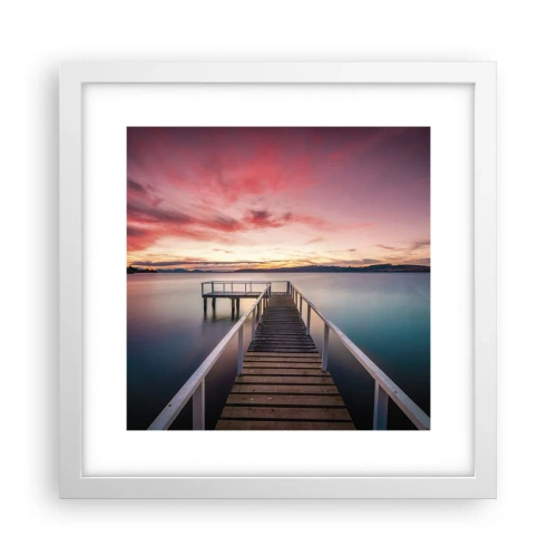 Pôster em moldura branca - A chama suave da noite - 30x30 cm