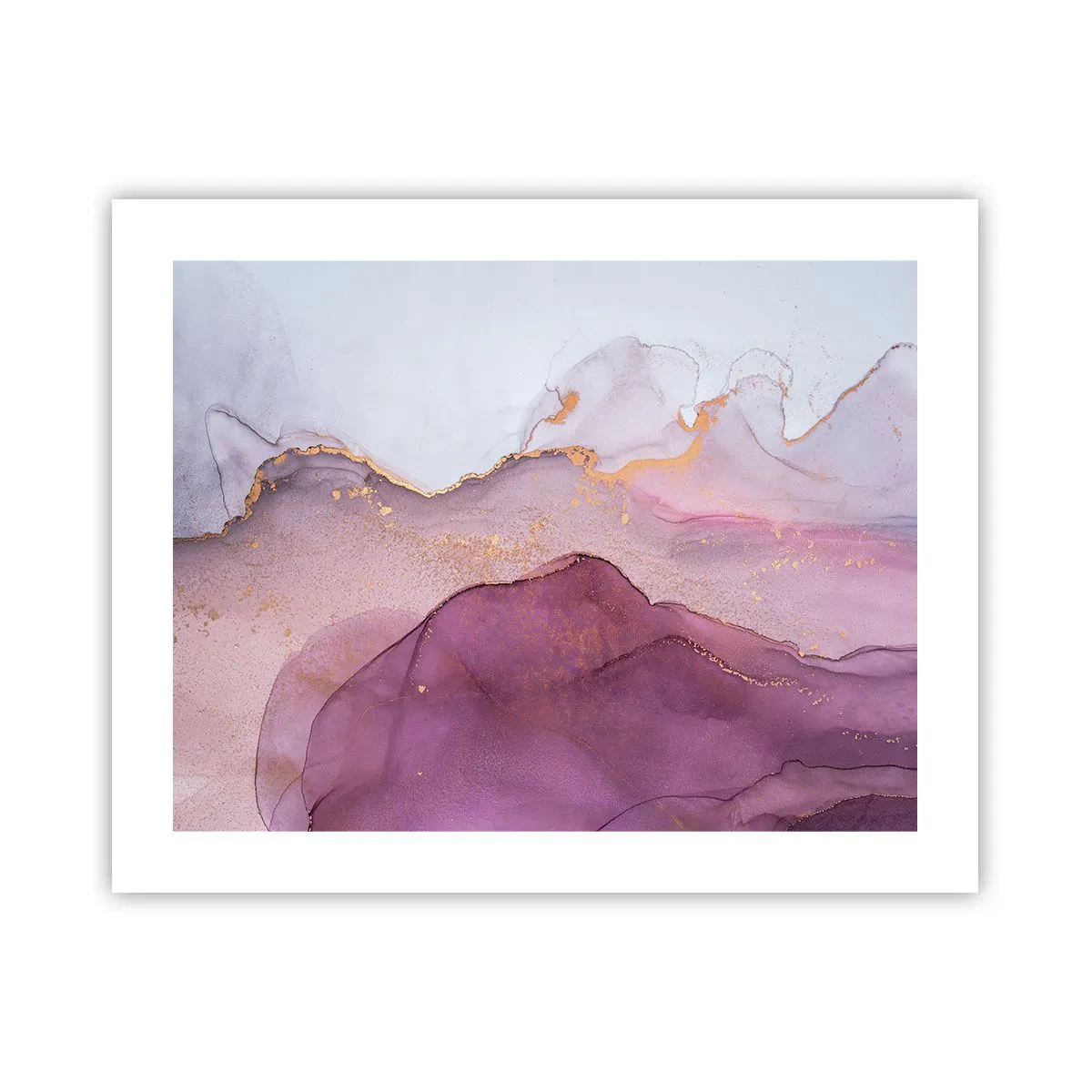 Pôster - Ondas de lilás e roxo - 50x40 cm