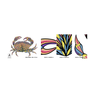 Amostra de papel de parede autocolante Deluxe Sticker - Joias do mar - Caranguejo, Para crianças, Gráficos - 100x30 cm