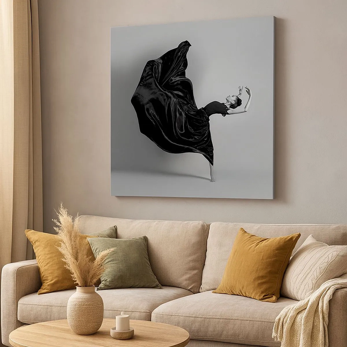 Quadro em tela - Com as asas da música - 30x30 cm