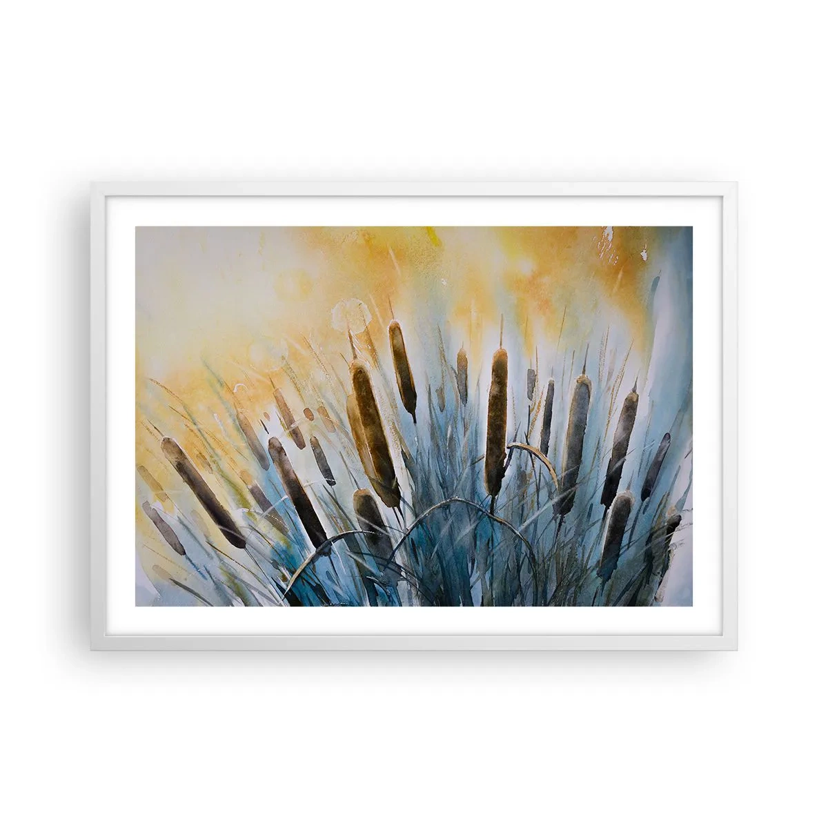 Pôster em moldura branca - O frio da água, o calor do sol - 70x50 cm