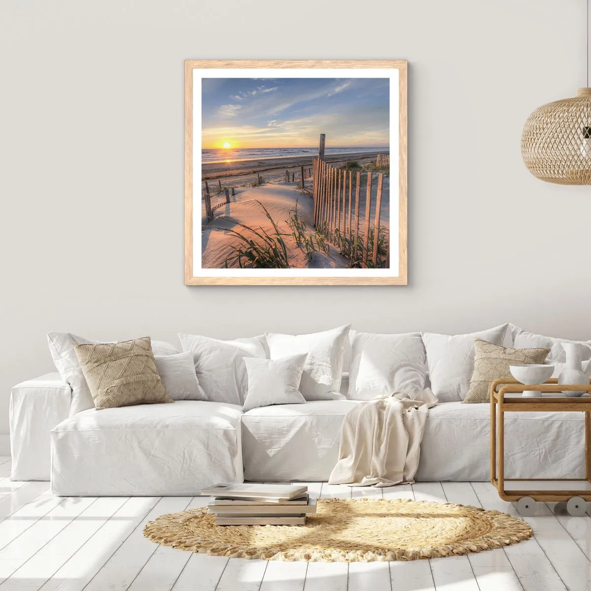 Pôster com moldura de carvalho claro - Brilho e sombra do vento - 30x30 cm