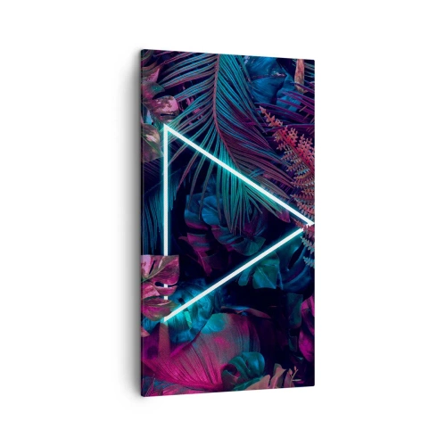 Quadro em tela - Jardim estilo discoteca - 45x80 cm
