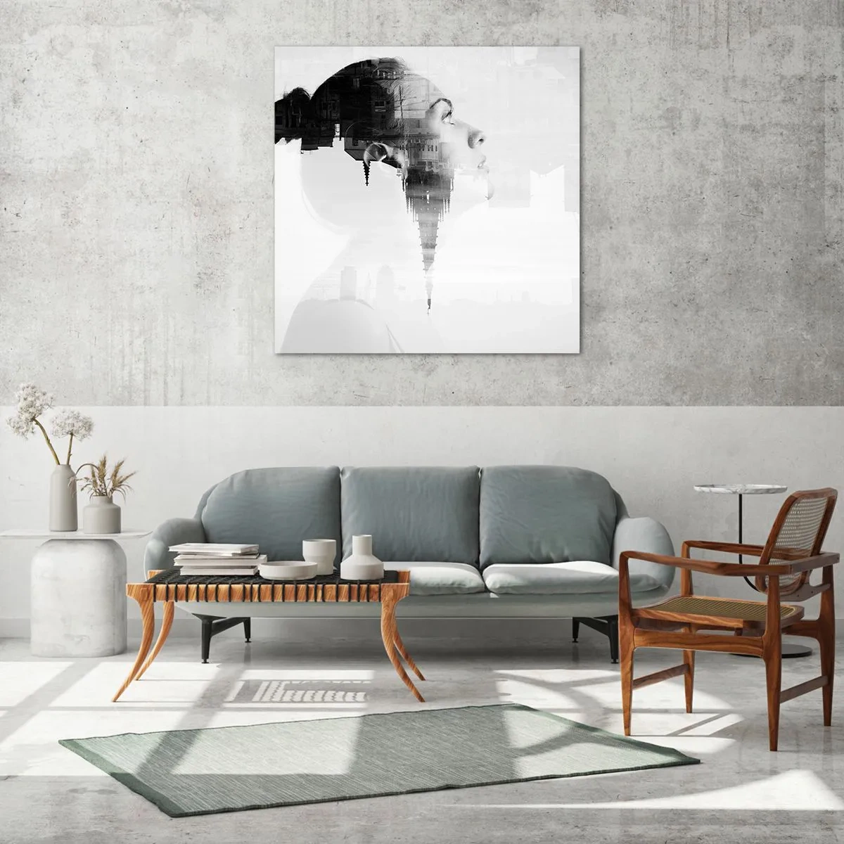 Quadro em vidro - Em ambos os lados do vidro - 60x60 cm