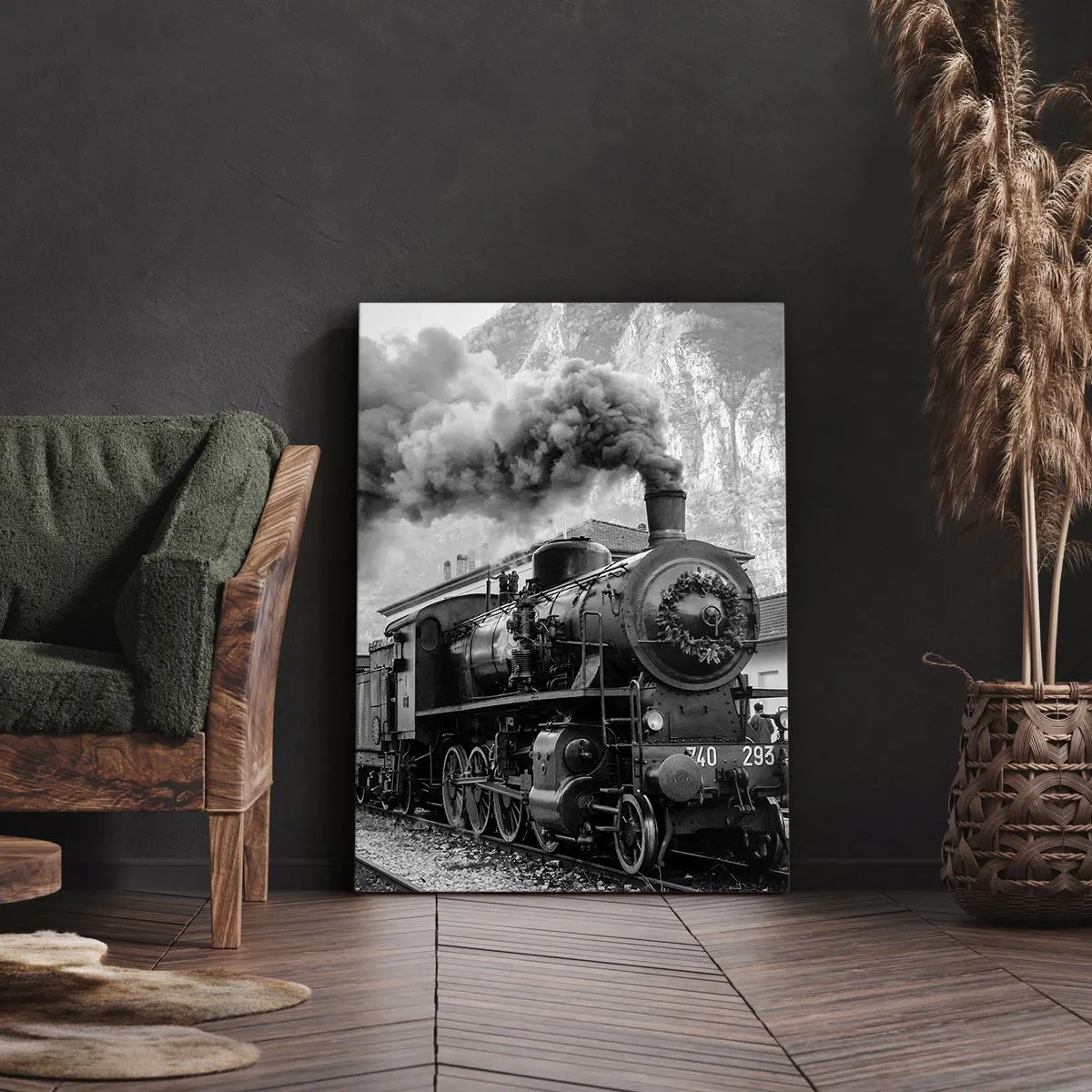 Quadro em tela - À espera na estação... - 50x70 cm