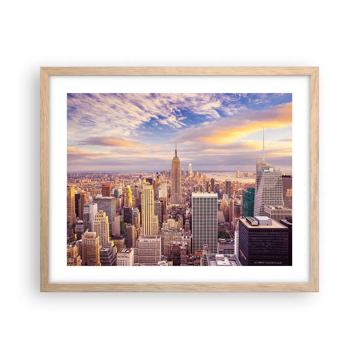 Pôster com moldura de carvalho claro - Alcançar as nuvens - 50x40 cm