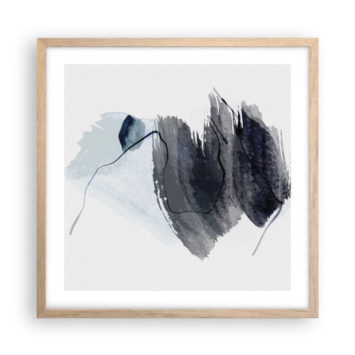 Pôster com moldura de carvalho claro - Intensidade e movimento - 50x50 cm