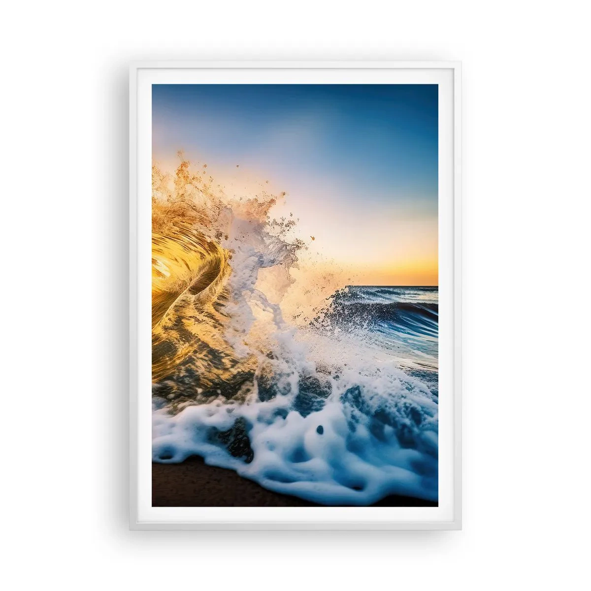 Pôster em moldura branca - Diversão na areia - 70x100 cm