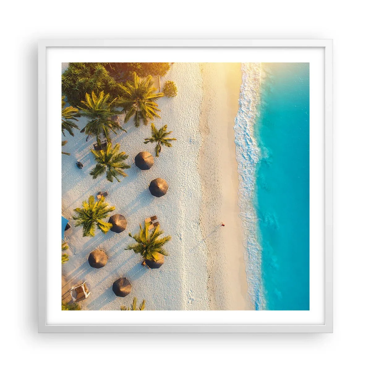 Pôster em moldura branca - Bem vindo ao Paraíso - 60x60 cm