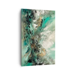 Quadro em tela - Surf esmeralda e preto - 80x120 cm
