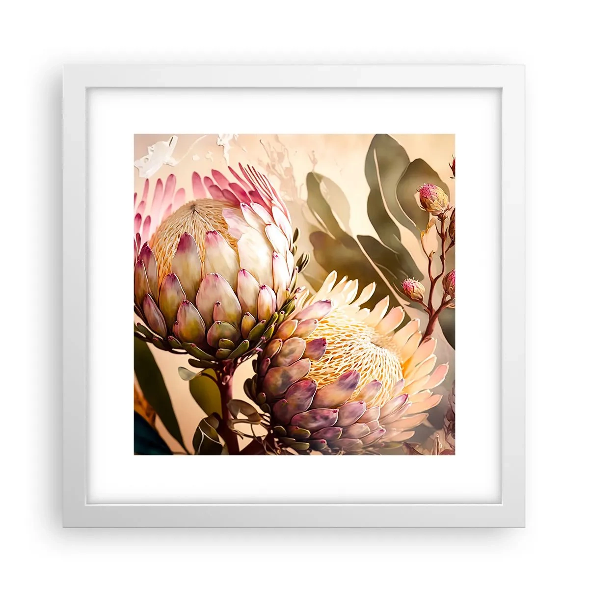 Pôster em moldura branca - Abraçado com ternura - 30x30 cm