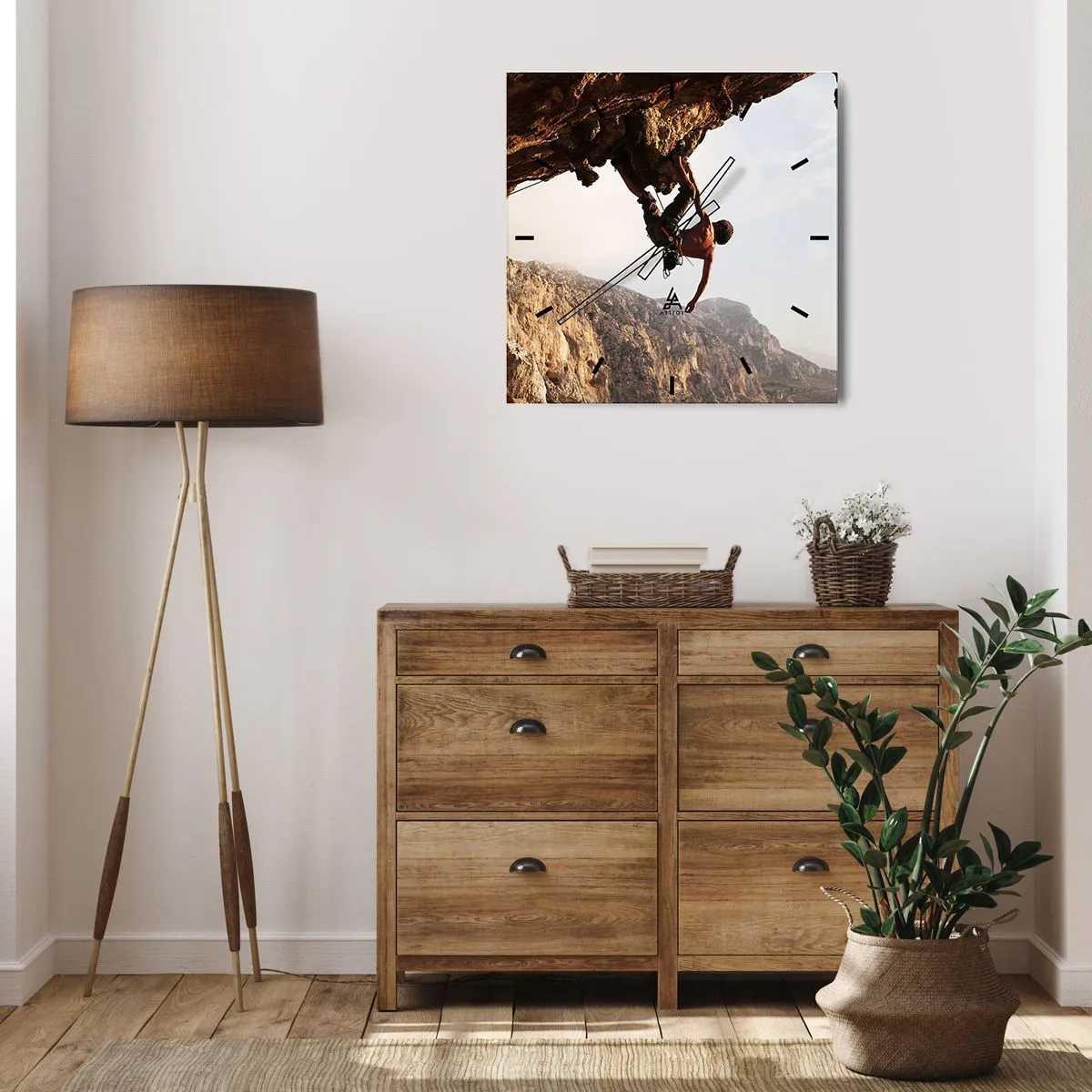 Relógio de parede - Relógio em vidro - O mundo encolhido num punhado de rochas - 40x40 cm