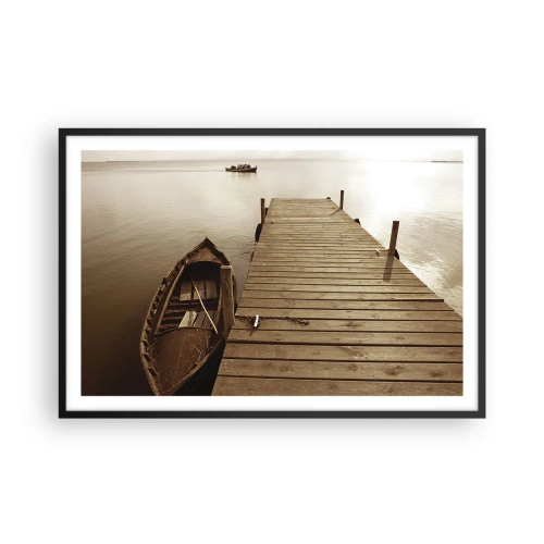 Pôster com moldura preta - Paz de espírito - 91x61 cm