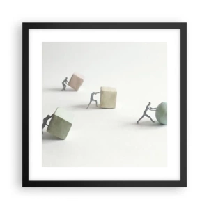 Pôster com moldura preta - É a vida - 40x40 cm