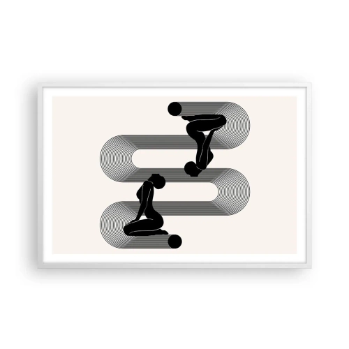 Pôster em moldura branca - Simetria sensual - 91x61 cm