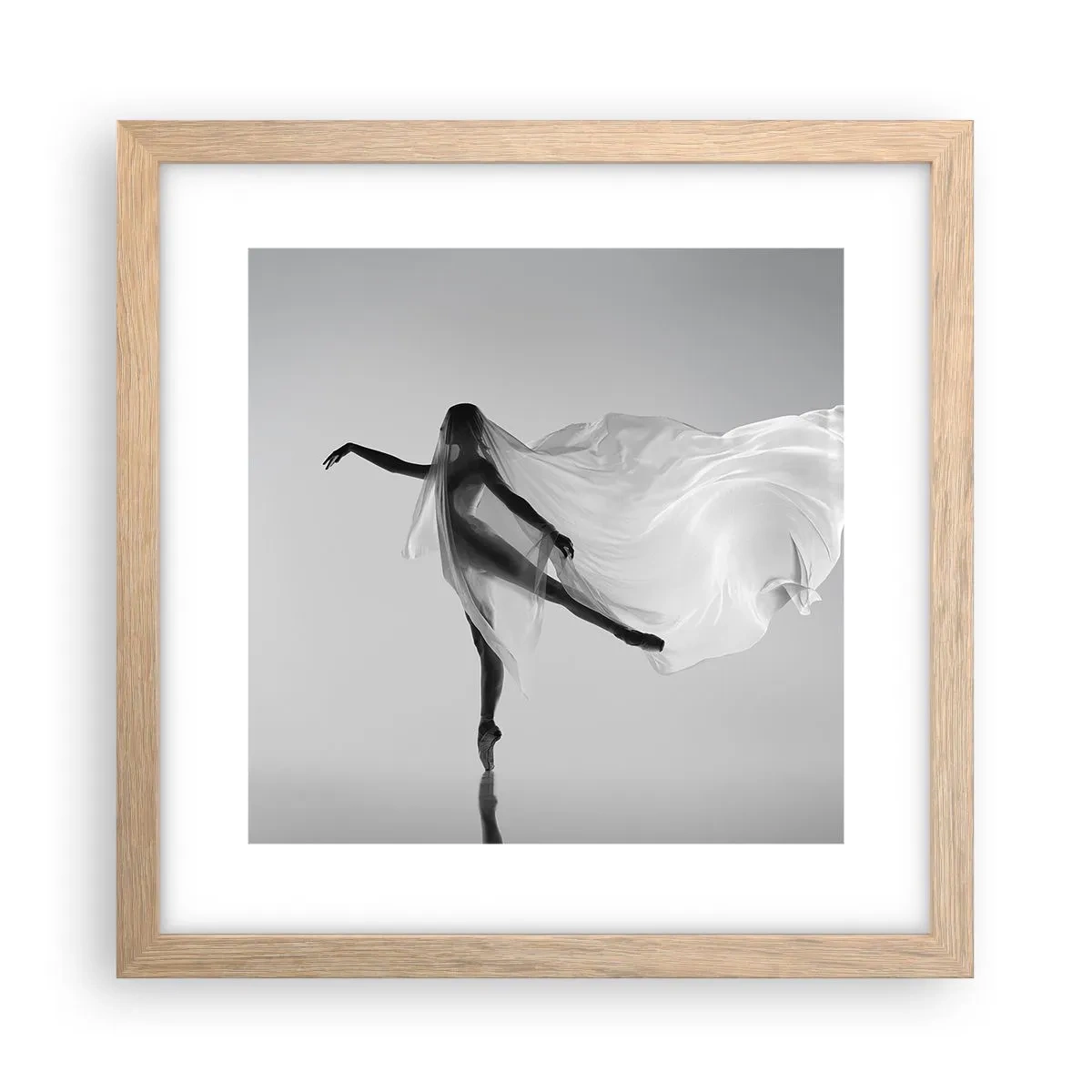 Pôster com moldura de carvalho claro - Leveza e graça - 30x30 cm