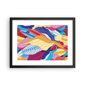Pôster com moldura preta - Bagunça colorida - 40x30 cm