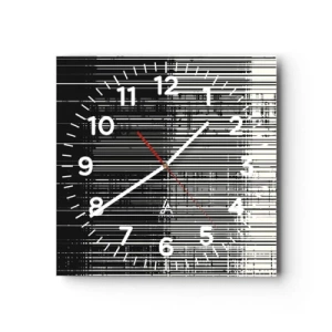 Relógio de parede - Relógio em vidro - Ondas e vibrações - 30x30 cm