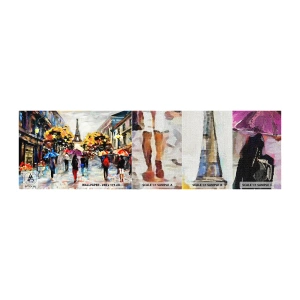 Amostra de papel de parede Premium Canvas - Especialmente bonita no outono - Cidade, Paris, Torre Eiffel - 100x30 cm