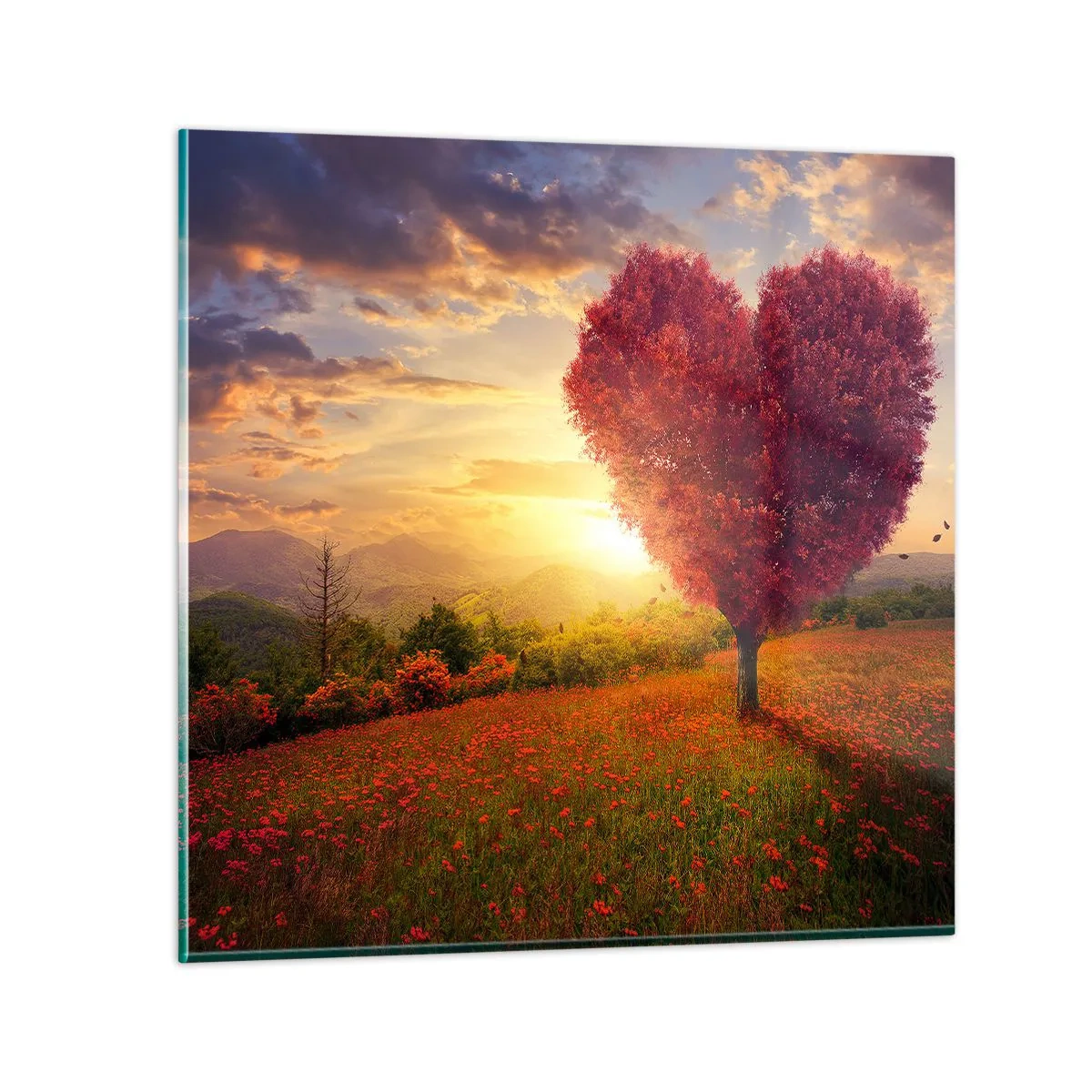 Quadro em vidro - De tocar o coração - 50x50 cm