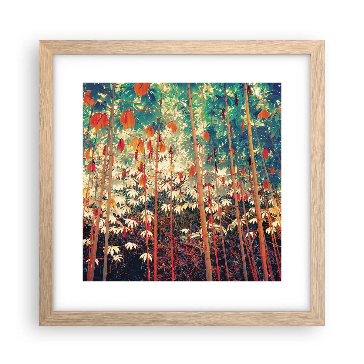 Pôster com moldura de carvalho claro - A vida secreta das folhas - 30x30 cm
