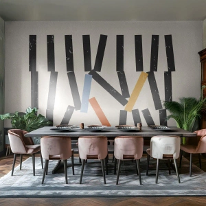 Papel de Parede Premium Canvas - Dominó – composição - Minimalismo, Moderno, Contemporâneo - 350x256 cm