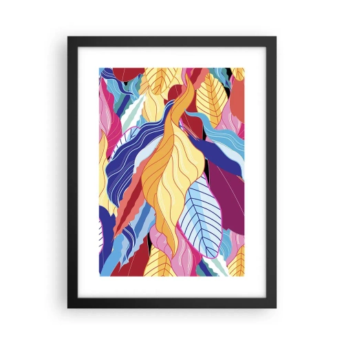Pôster com moldura preta - Bagunça colorida - 30x40 cm