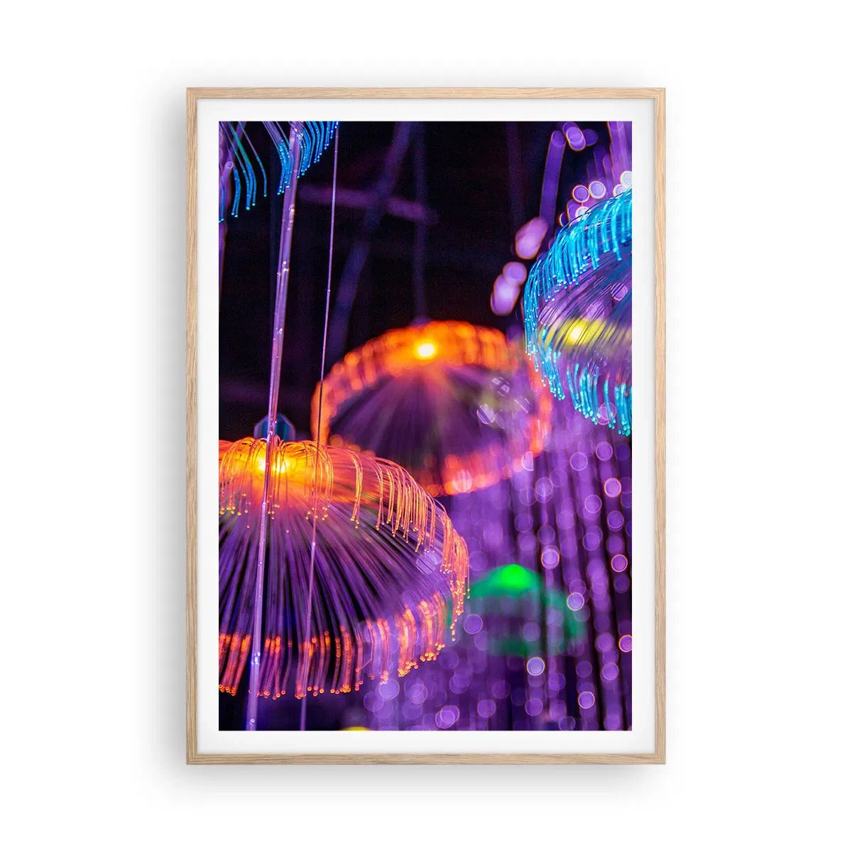 Pôster com moldura de carvalho claro - Fonte de luz - 70x100 cm