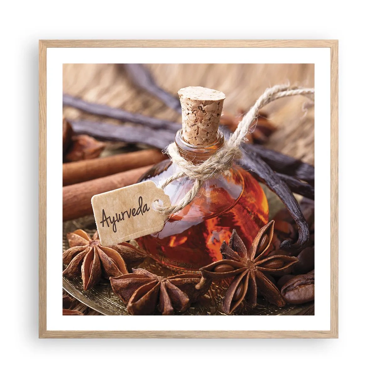 Pôster com moldura de carvalho claro - Rumo à unidade do corpo e do espírito - 60x60 cm