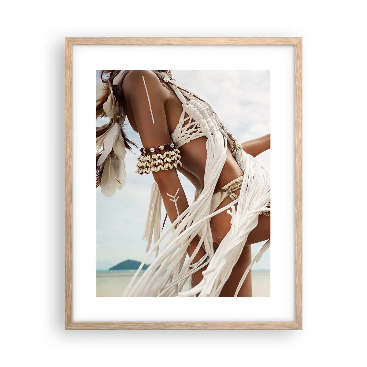 Pôster com moldura de carvalho claro - Sacerdotisa do Sol - 40x50 cm