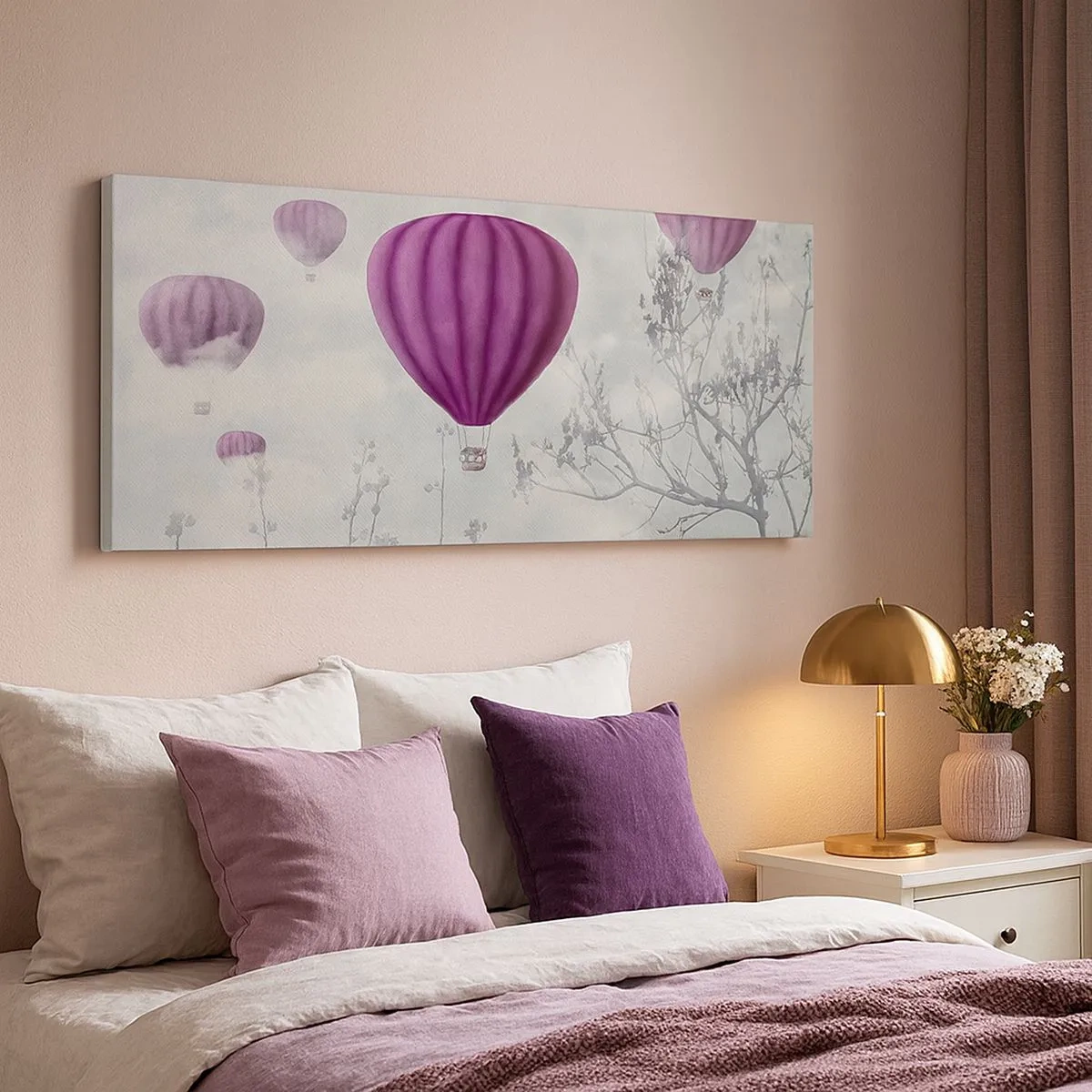 Quadro em tela - Como navios no céu - 100x40 cm